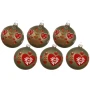 Szklane rozmarynowe bombki z sercem - kpl 6 szt., 8 cm