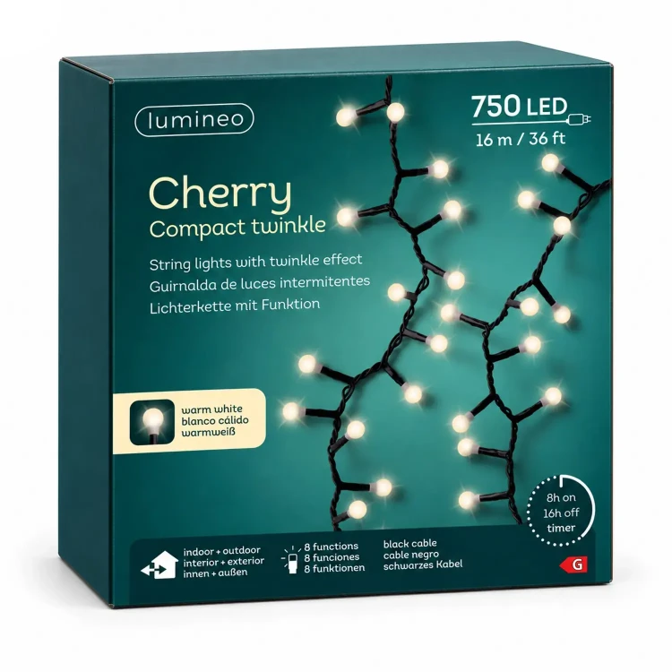 Lampki choinkowe kulki 750 LED 16 m ciepły biały KAEMINGK 495029