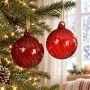 Bombki choinkowe szklane 8 cm czerwono-bordowe 6 szt. KAEMINGK 070909KPL