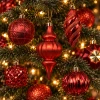 Bombki choinkowe plastikowe czerwone 32 szt. KAEMINGK 027134