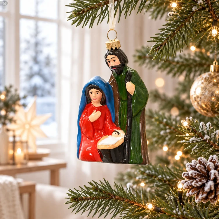 Zawieszka choinkowa Święta Rodzina szopka 11,2 cm KAEMINGK 027728