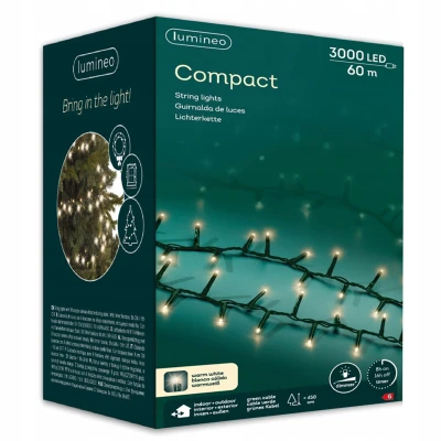 Lampki choinkowe Compact 3000 LED 60 m ciepły biały KAEMINGK 495478