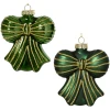 Bombki szklane kokardy zielone 10 cm 6 szt. KAEMINGK 123969KPL