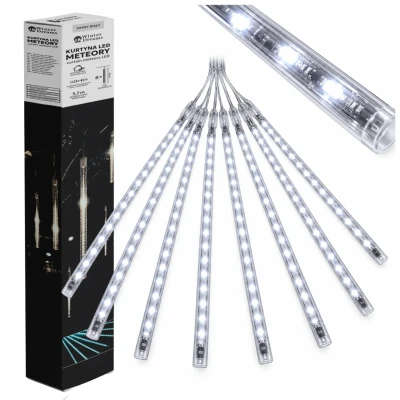 Kurtyna świetlna meteory 288 LED 3,7 m zimna biel LED6366