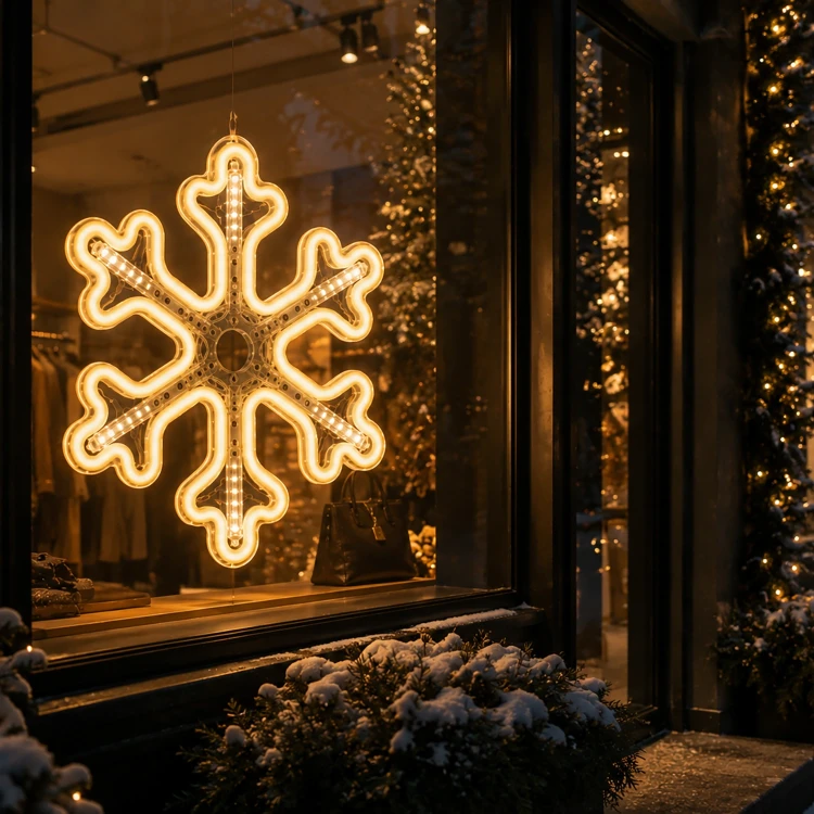 Śnieżynka LED 30 cm neon 336LED IP44 LED8288