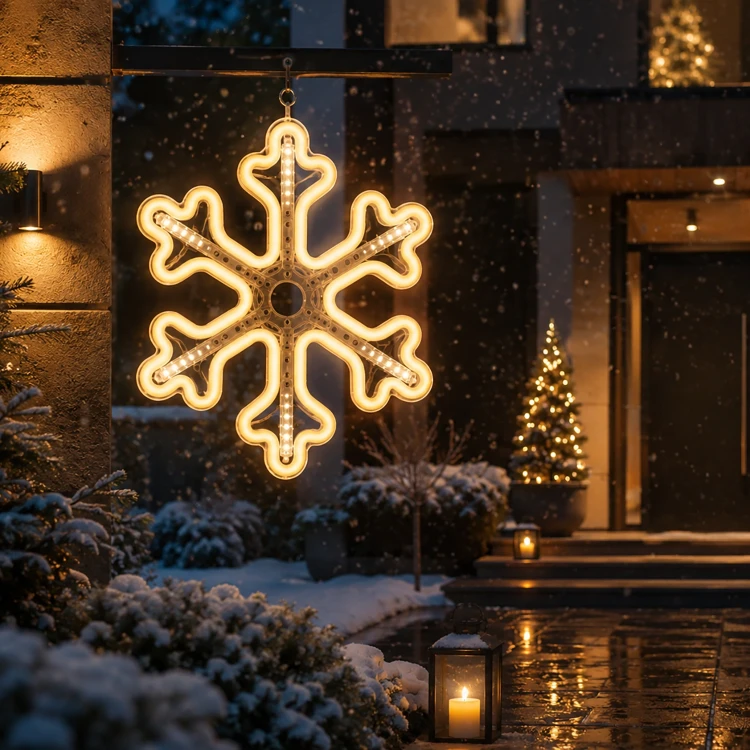 Śnieżynka LED 30 cm neon 336LED IP44 LED8288