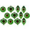 Bombki choinkowe szklane retro PRL 10 cm zielone 12 szt. BOZ7561KPL