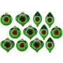 Bombki choinkowe szklane retro PRL 10 cm zielone 12 szt. BOZ7561KPL