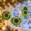 Bombki choinkowe szklane retro PRL 10 cm zielone 12 szt. BOZ7561KPL