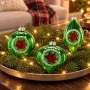 Bombki choinkowe szklane retro PRL 10 cm zielone 12 szt. BOZ7561KPL