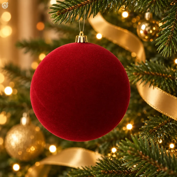 Bombka choinkowa 12 cm bordowa welurowa KAEMINGK 026417