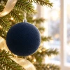 Bombka choinkowa 12 cm granatowa welurowa KAEMINGK 026420