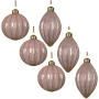 Bombki szklane różowe 8 cm 6 szt. sople KAEMINGK 071494-2KPL