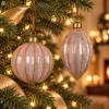 Bombki szklane różowe 8 cm 6 szt. sople KAEMINGK 071494-2KPL