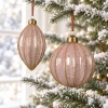 Bombki szklane różowe 8 cm 6 szt. sople KAEMINGK 071494-2KPL