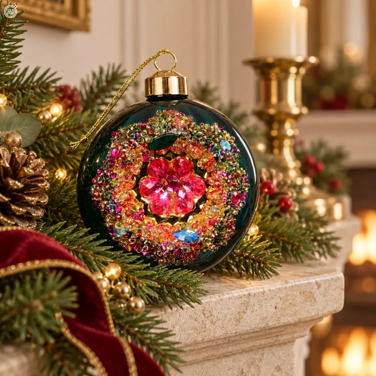 Bombki szklane szmaragdowe 8 cm 3 szt. błyszczące KAEMINGK 071672-1KPL