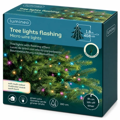Lampki choinkowe 408 LED 12x1,8 m wielokolorowe KAEMINGK 496134
