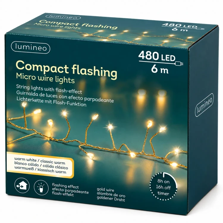 Lampki choinkowe 480 LED 6 m ciepły biały/klasyczny ciepły KAEMINGK 49642