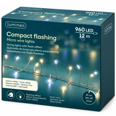 Lampki choinkowe 960 LED 12 m biały mix FLESH KAEMINGK 496430