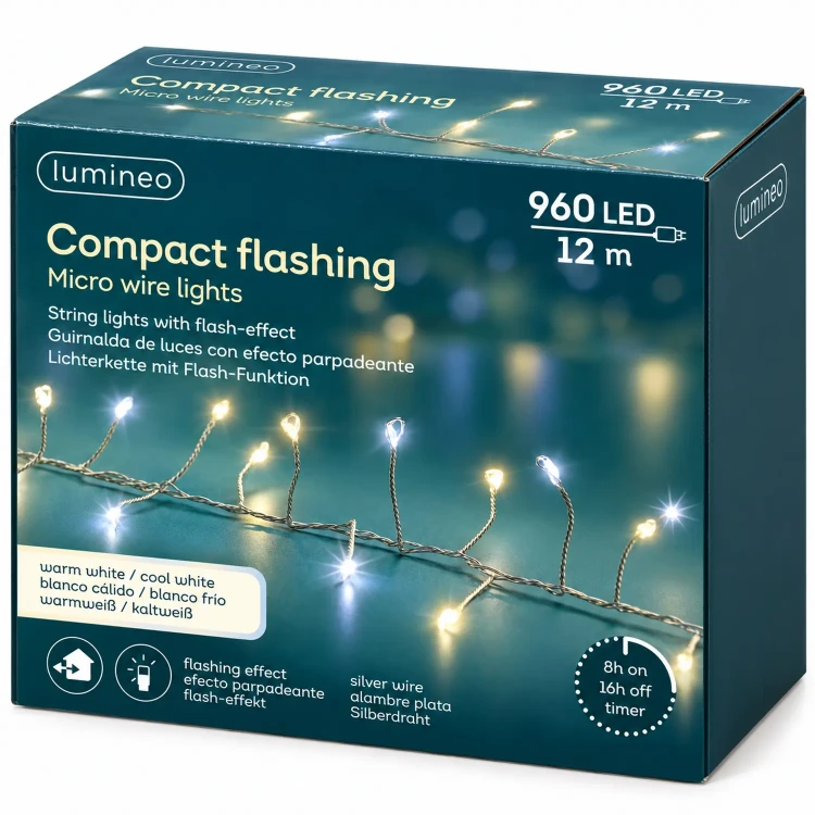 Lampki choinkowe 960 LED 12 m biały mix FLESH KAEMINGK 496430