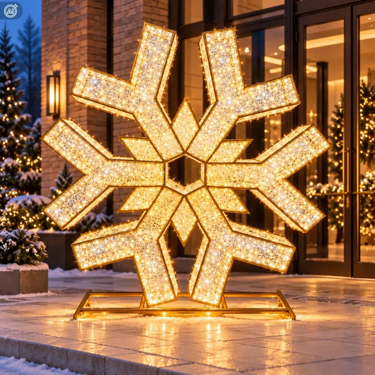 Dekoracja śnieżynka 3D 1200 LED ciepły/zimny CHOMIK LED6847