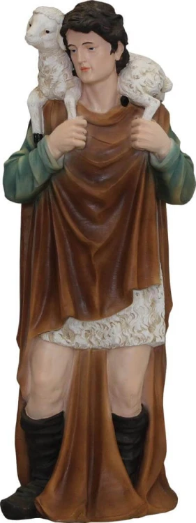 Figura do szopki - Pasterz  z barankiem 
