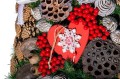 Stożek dekorowany 160 cm czerwono - biały