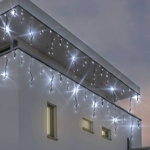 Kurtyna świetlna Sople led biała zimna 960 cm z efektemFLASH