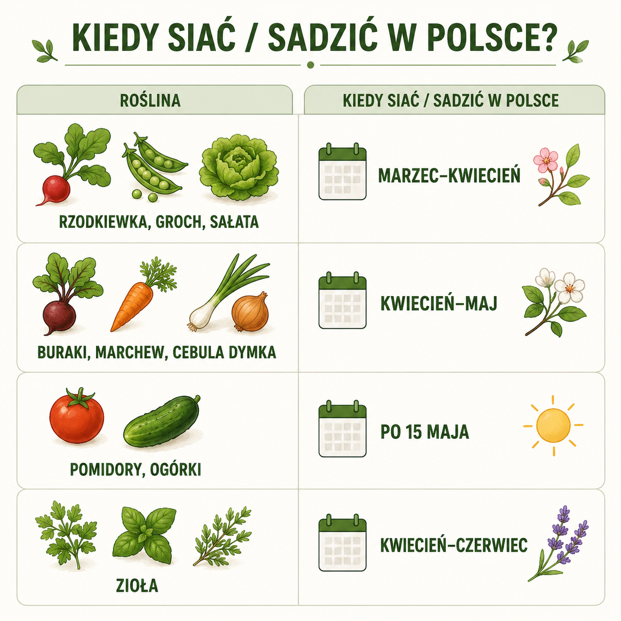 Kiedy siać i sadzić w warzywaniaku?
